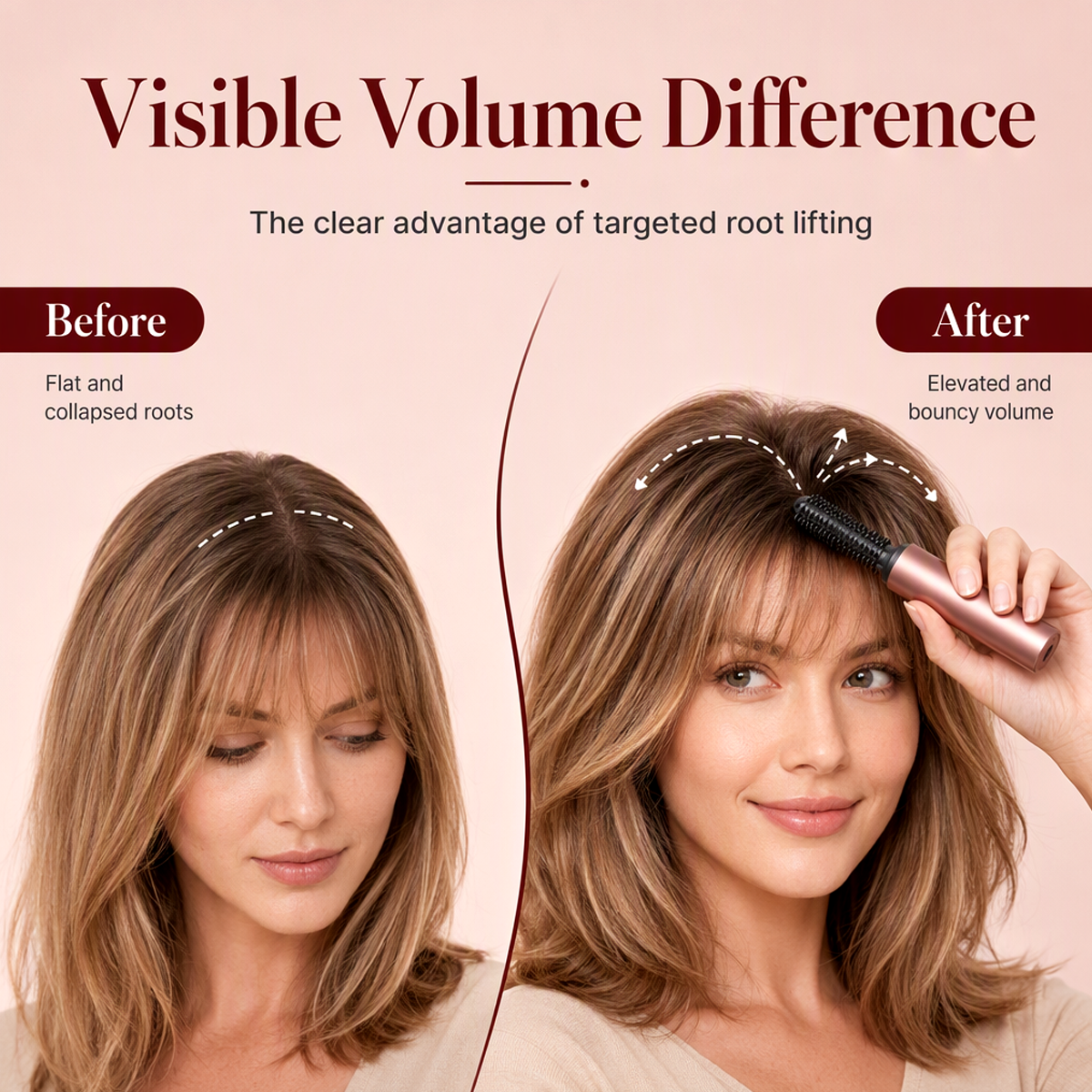 Cordless Mini Heated Hair Straightener Brush Portable Rechargeable Hair Styling Comb for Bangs and Volumizing